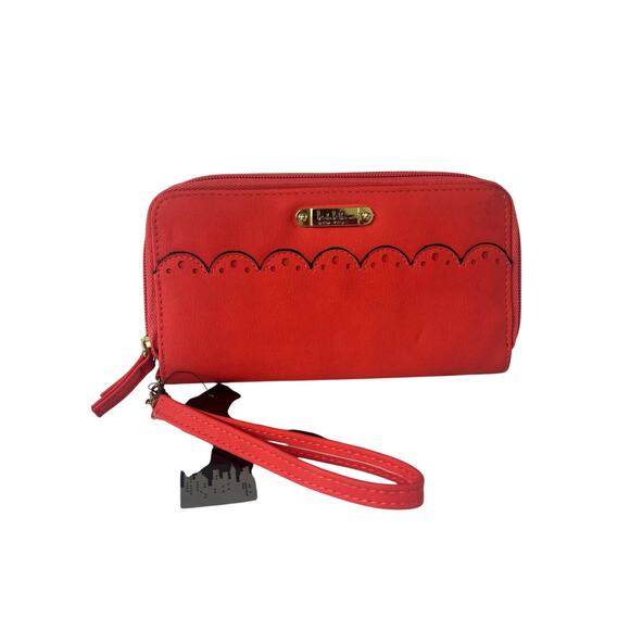 Nicole Miller Poppy Red Wristlet Zip Wallet Clutch NWT NY8605 - Picture 1 of 11